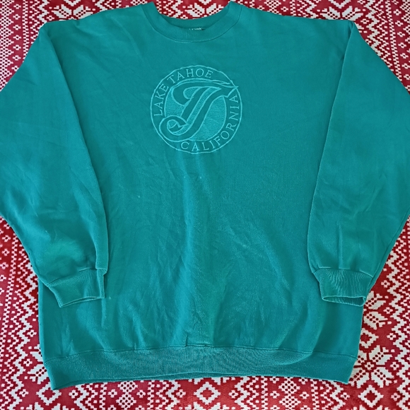 Vintage 80s Lake Tahoe California  Crewneck Sweatshirt by Hanes - Picture 2 of 8